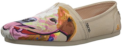 Skechers BOBS Women's BOBS Plush-Breeds Ballet Flat, Natural Multi, 7 M US