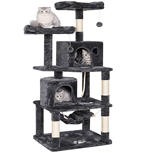 BEWISHOME Cat Tree Condo Tower Kitten Furniture Activity Center Pet Kitty Play House with Sisal...