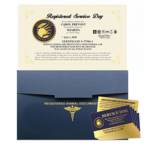 Official Registered Service Dog Certificate – Customized Certificate – Duplicate Copy -...
