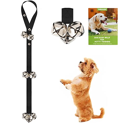 FOLKSMATE Dog Doorbells for Potty Training, 3 Snaps Adjustable Puppy Dog Door Bells with 7 Extra...