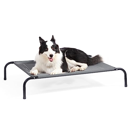 Bedsure Elevated Raised Cooling Cots Bed for Large Dogs, Portable Indoor & Outdoor Pet Hammock with...