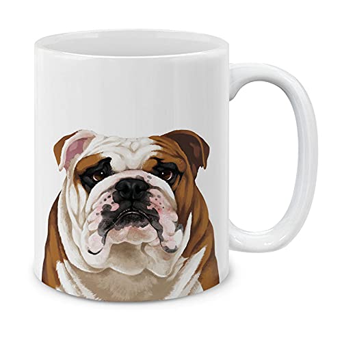 MUGBREW Cute English Bulldog Full Portrait Ceramic Coffee Mug Tea Cup, 11 OZ