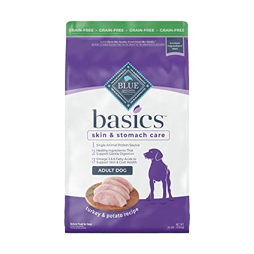 Blue Buffalo Basics Skin & Stomach Care, Grain Free Natural Adult Dry Dog Food, Turkey & Potato...