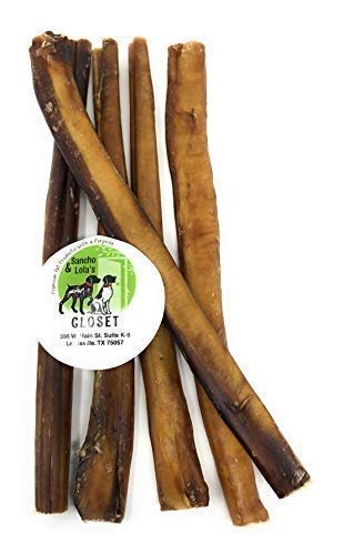 Sancho & Lola's Bully Sticks for Dogs 12' Thick (5-6 Count) Grain-Free, High-Protein Beef Pizzle Dog...