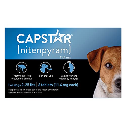 CAPSTAR (nitenpyram) Oral Flea Treatment for Dogs, Fast Acting Tablets Start Killing Fleas in 30...