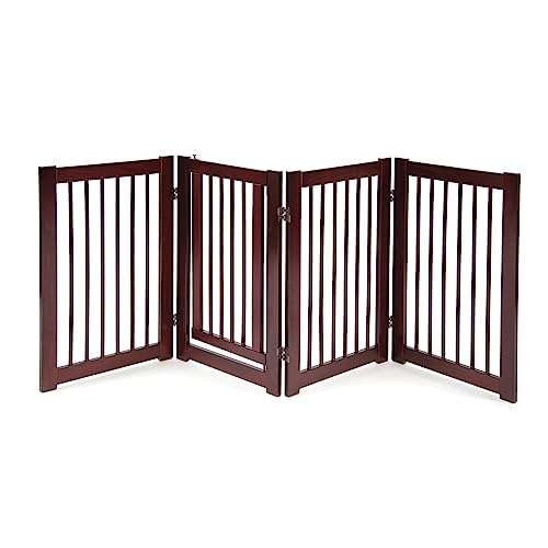 Primetime Petz 360 Configurable Dog Gate with Door – Indoor Freestanding Walk Through Wood Pet...