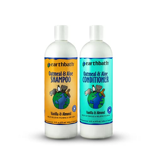 Earthbath Oatmeal & Aloe Shampoo & Conditioner Pet Grooming Set - Itchy, Dry Skin Relief, Made in...
