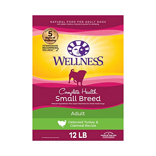 Wellness Complete Health Small Breed Adult Dry Dog Food with Grains and Real Turkey, Natural...