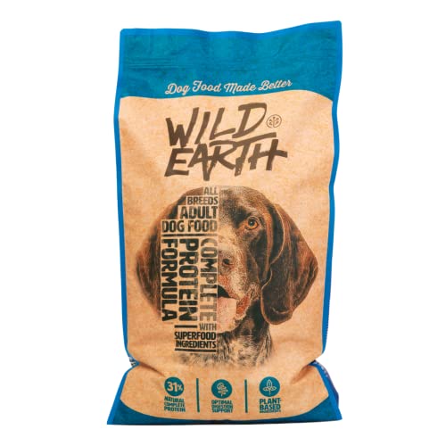 Wild Earth Dog Food for Allergies, 18 Pound (Pack of 1) Vegan Dry Dog Food, High Protein Plant Based...