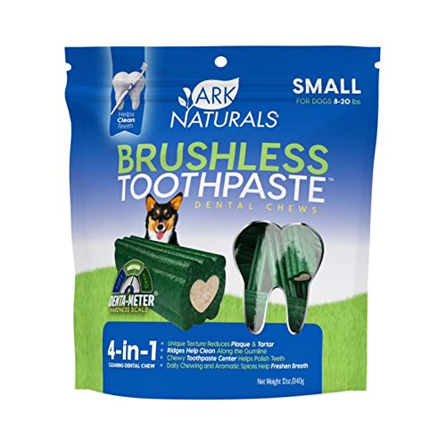 Ark Naturals Brushless Toothpaste, Dog Dental Chews for Small Breeds, Freshens Breath, Helps Reduce...