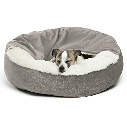 Best Friends by Sheri Cozy Cuddler Ilan Microfiber Hooded Blanket Cat and Dog Bed in Gray 23'x23'