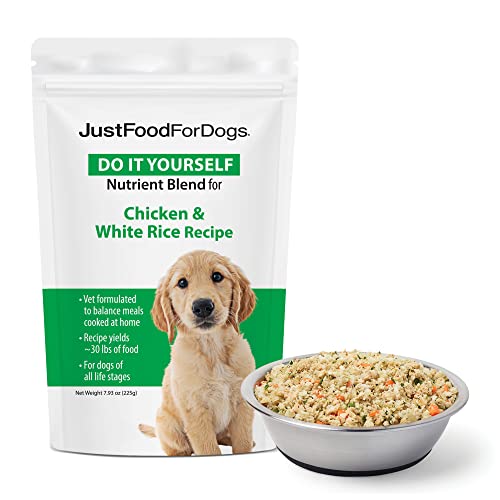 JustFoodForDogs DIY Human Quality Dog Food, Nutrient Blend Base Mix for Dogs - Chicken and White...