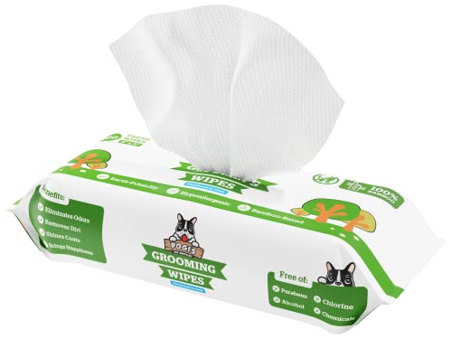 Pogi's Dog Grooming Wipes - 100 Dog Wipes for Cleaning and Deodorizing - Plant-Based, Hypoallergenic...