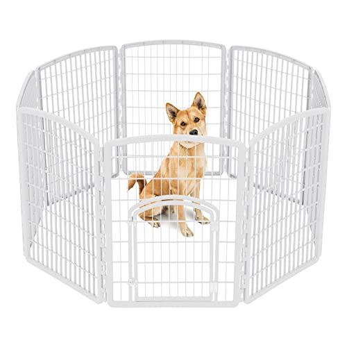 IRIS USA 34' Exercise 8-Panel Pet Playpen with Door, Dog Playpen, Puppy Playpen, Small Medium Large...