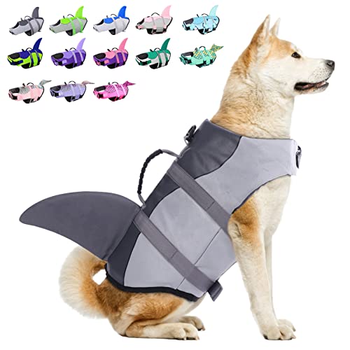 Dog Life Jacket, Large Dog Life Vest for Swimming Boating, Shark Life Jackets for Small Medium Large...