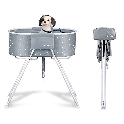 Furesh Elevated Folding Dog Bath Tub and Wash Station for Bathing, Shower, and Grooming, Foldable...