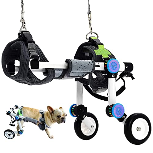 HobeyHove Adjustable Dog Wheelchair,Fordable Dog Wheelchair for Back Legs,Assist Small Pets with...
