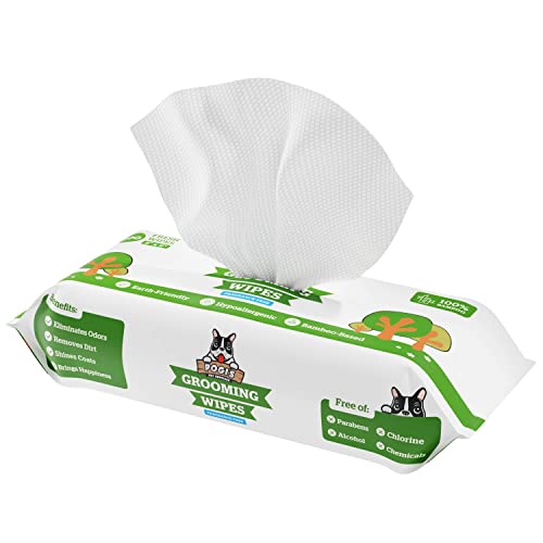 Pogi's Grooming Wipes - 100 Hypoallergenic Pet Wipes for Dogs & Cats - Plant-Based, Fragrance-Free,...