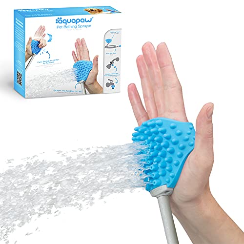 Aquapaw Dog Bath Brush - Sprayer and Scrubber Tool in One - Indoor/Outdoor Dog Bathing Supplies -...