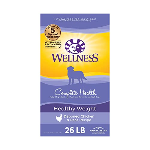 Wellness Complete Health Dry Dog Food with Grains, Natural Ingredients, Made in USA with Real Meat,...