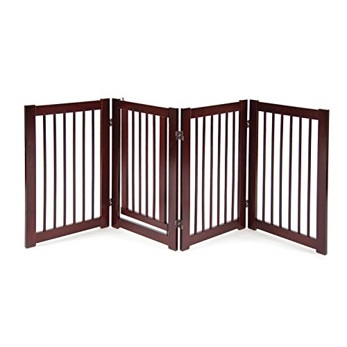Primetime Petz 360 Configurable Dog Gate with Door – Indoor Freestanding Walk Through Wood Pet...