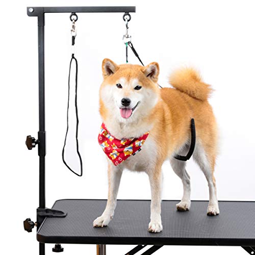 Breeze Touch Dog Grooming Table Arm - 35” Dog Grooming Stand with Clamp and Post, Loop Noose, No...