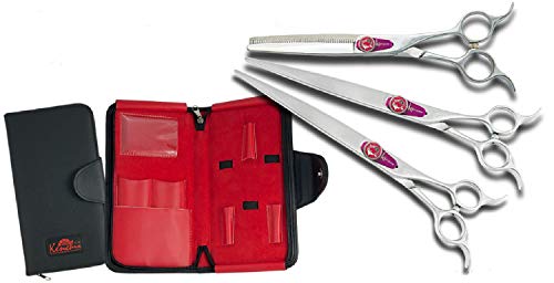 Kenchii Flipper Dog Grooming Shears and Scissors for Professional Groomers (8.0', 3 Shear Set)