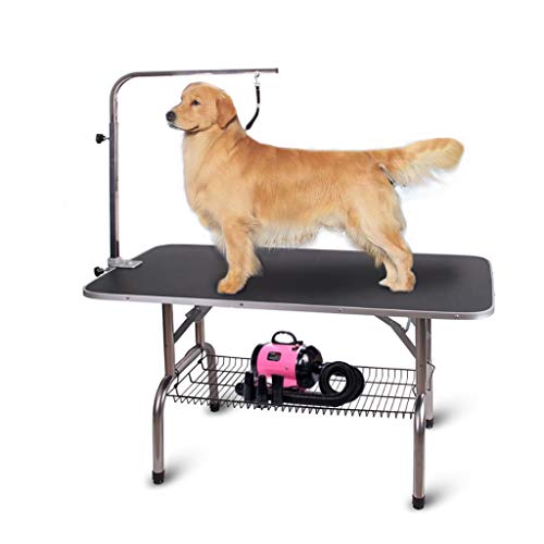 Polar Aurora Pingkay 48'' Black Heavy Duty Pet Professional Dog Show Stainless Steel Foldable...
