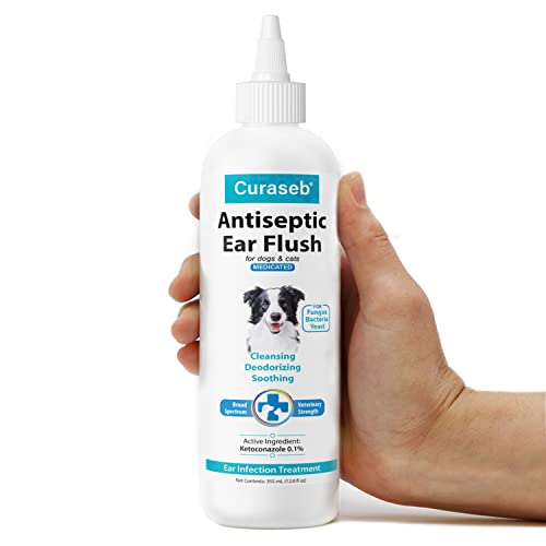 Curaseb Dog Ear Infection Treatment Solution – Soothes Itchy & Inflamed Ears – Cleans Debris and...