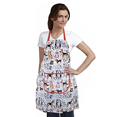 HOME-X Dog-Print Apron, Cooking Apron for Women and Men, Professional Apron for Crafting, Dog...