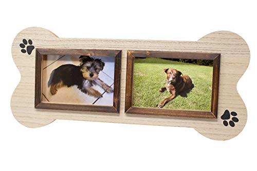 Dog Picture Frame Unique Collage, 4x6 Two Photo picture frame in the shape of a Dog Bone. Makes a...