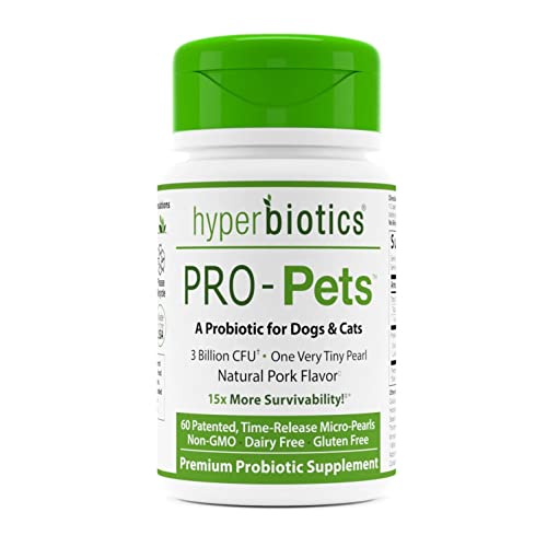 Hyperbiotics Pro Pets | Probiotics for Dogs & Cats | Small Micro Sized Chewable Pearl Shaped Tablets...