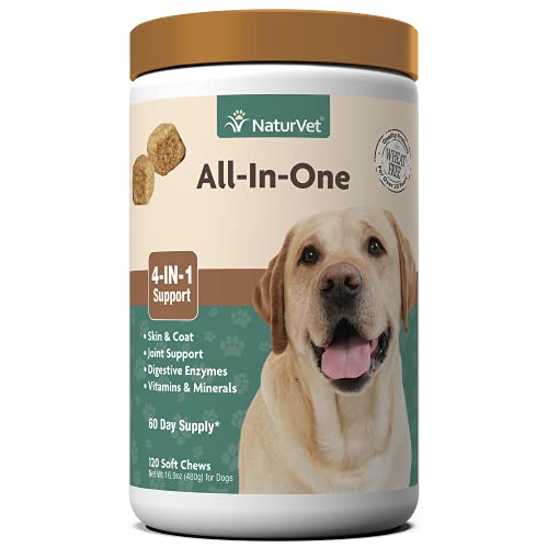NaturVet All-in-One Dog Supplement - for Joint Support, Digestion, Skin, Coat Care – Dog Vitamins,...