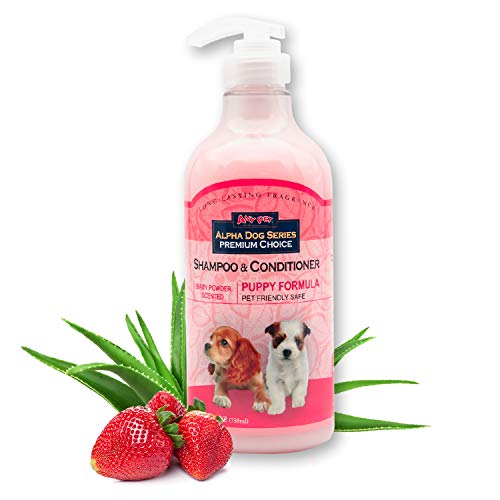 Alpha Dog Series Puppy Grooming Natural Dog Shampoo and Conditioner with Aloe Vera, pH balanced...