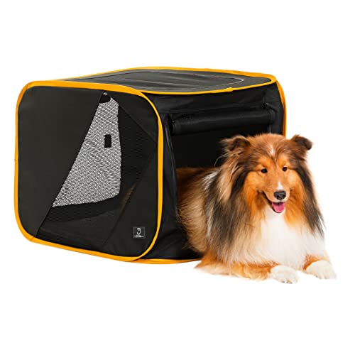A4Pet 26 Inch Dog Crate for Car, Collapsible Dog Travel Crate for Medium Dog, Soft-Sided Pet Crate...