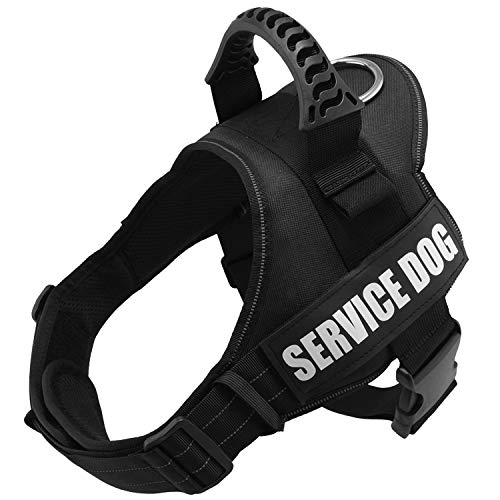 FAIRWIN Service Vest Dog Harness - Adjustable Nylon with Removable Reflective Patches for Service...