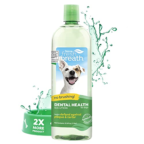 TropiClean Fresh Breath Original | Dog Oral Care Water Additive | Dog Breath Freshener Additive for...