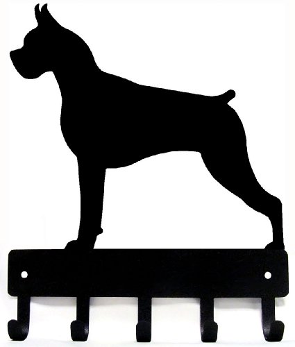 The Metal Peddler Boxer Key Dog - Key Holder & Leash Hanger for Wall - Large 9 inch Wide - Made in...