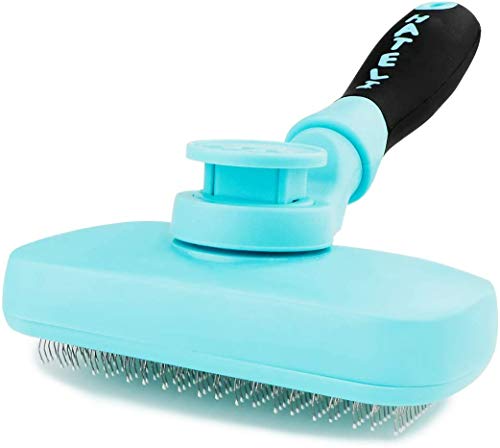 HATELI Self Cleaning Slicker Brush for Cat & Dog - Cat Grooming Brushes for Shedding Removes Mats,...
