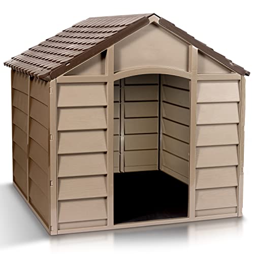 Starplast Large Dog Kennel: 1 Outdoor Plastic Pet House, Weather & Water Resistant, Easy to...