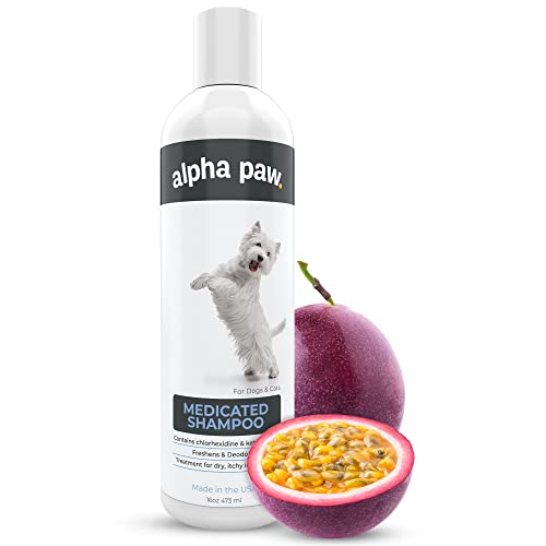 Anti-Itch Shampoo for Dogs & Cats - Ketoconazole and Chlorhexidine Medicated Dog Shampoo for...