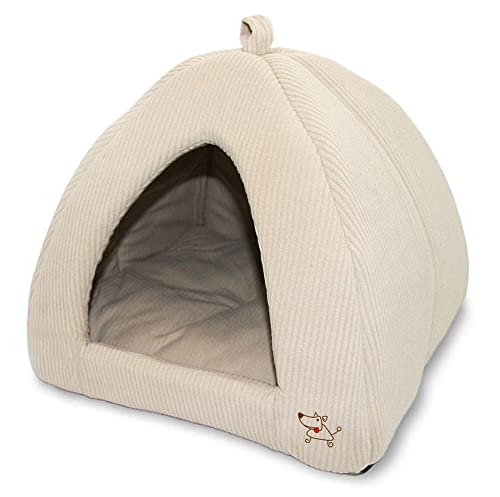 Pet Tent-Soft Bed for Dog and Cat by Best Pet Supplies - Beige Corduroy, 19' x 19' x H:19'