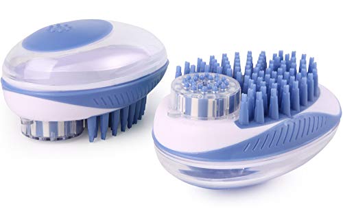 LuxPal 2 in 1 Cat and Dog Bath Brush Scrubber Shampoo Dispenser for Pet Grooming Deshedding Soft...