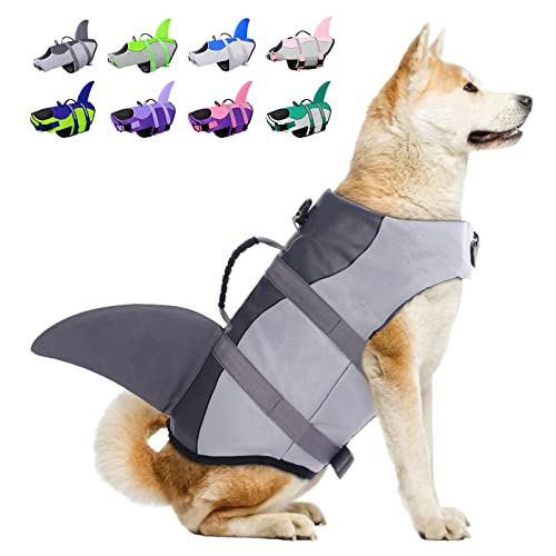 Dog Life Jackets, Ripstop Pet Floatation Life Vest for Small, Middle, Large Size Dogs, Dog Lifesaver...
