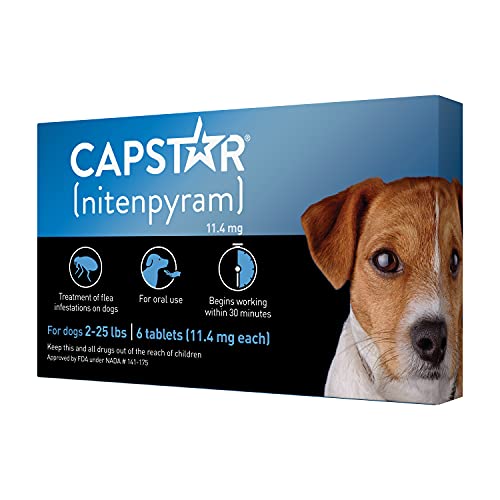 CAPSTAR (nitenpyram) Oral Flea Treatment for Dogs, Fast Acting Tablets Start Killing Fleas in 30...