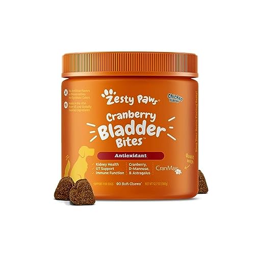 Zesty Paws Cranberry for Dogs - UT Incontinence Support + Immune Health Dog Antioxidant - Urinary...