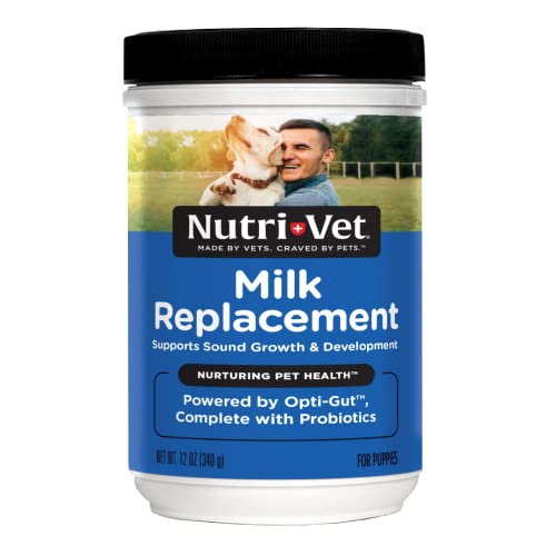 Nutri-Vet Milk Replacement For Puppies | Healthy Gut Support with Probiotics | 12 Ounces