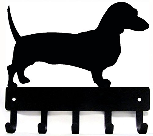 Dachshund Dog - Key Holder for Wall - Small 6x5 inch with 5 Hooks - Made in USA