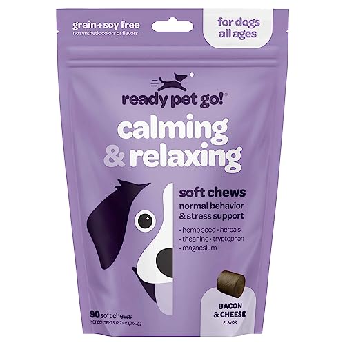 Dog Calming Treats for Anxiety and Separation | Herbal Hemp Calming Chews for Dogs Anxiety & Stress...
