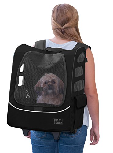 Pet Gear I-GO2 Roller Backpack, Travel Carrier, Car Seat for Cats/Dogs, Mesh Ventilation, Included...